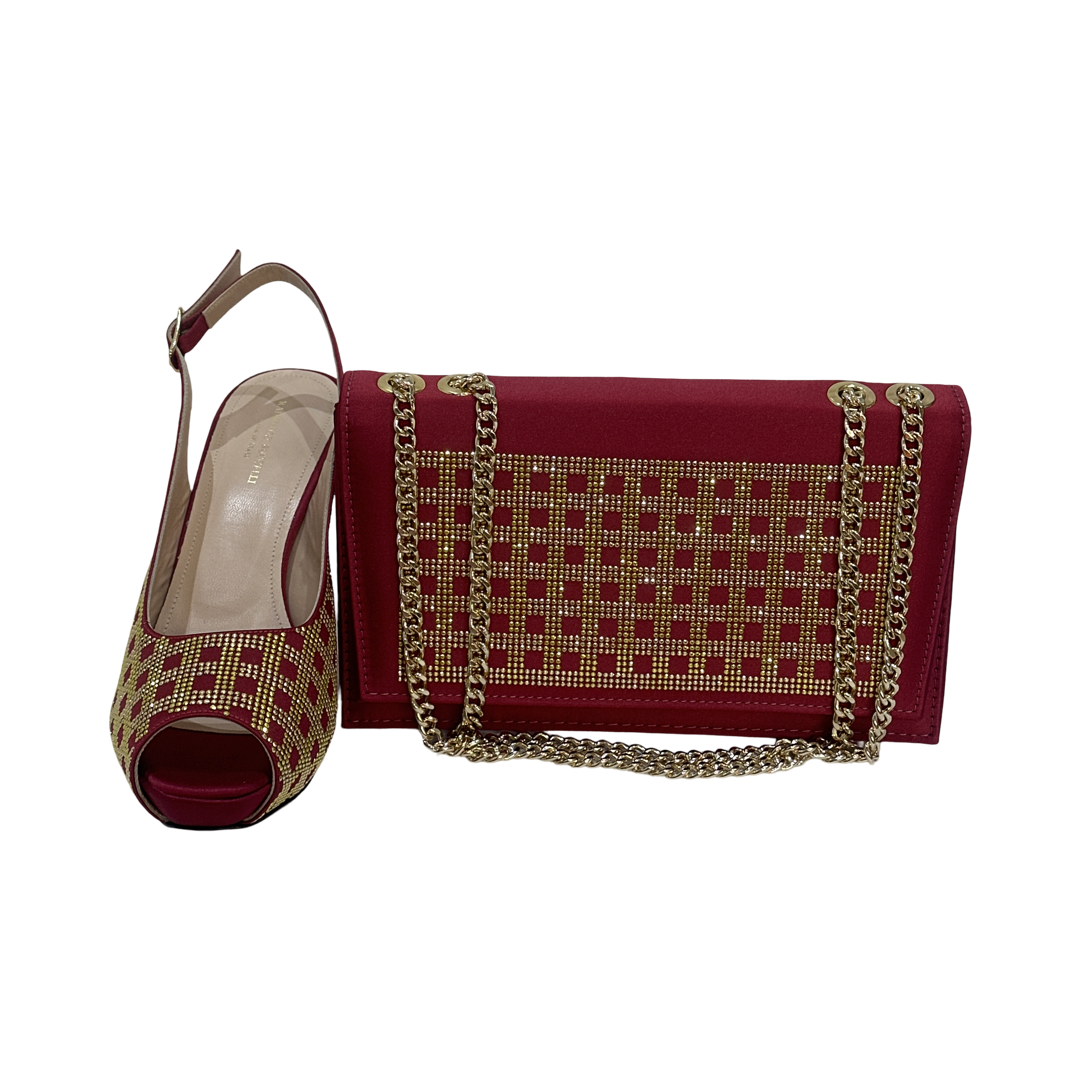 Wine Shoes with Matching Bag