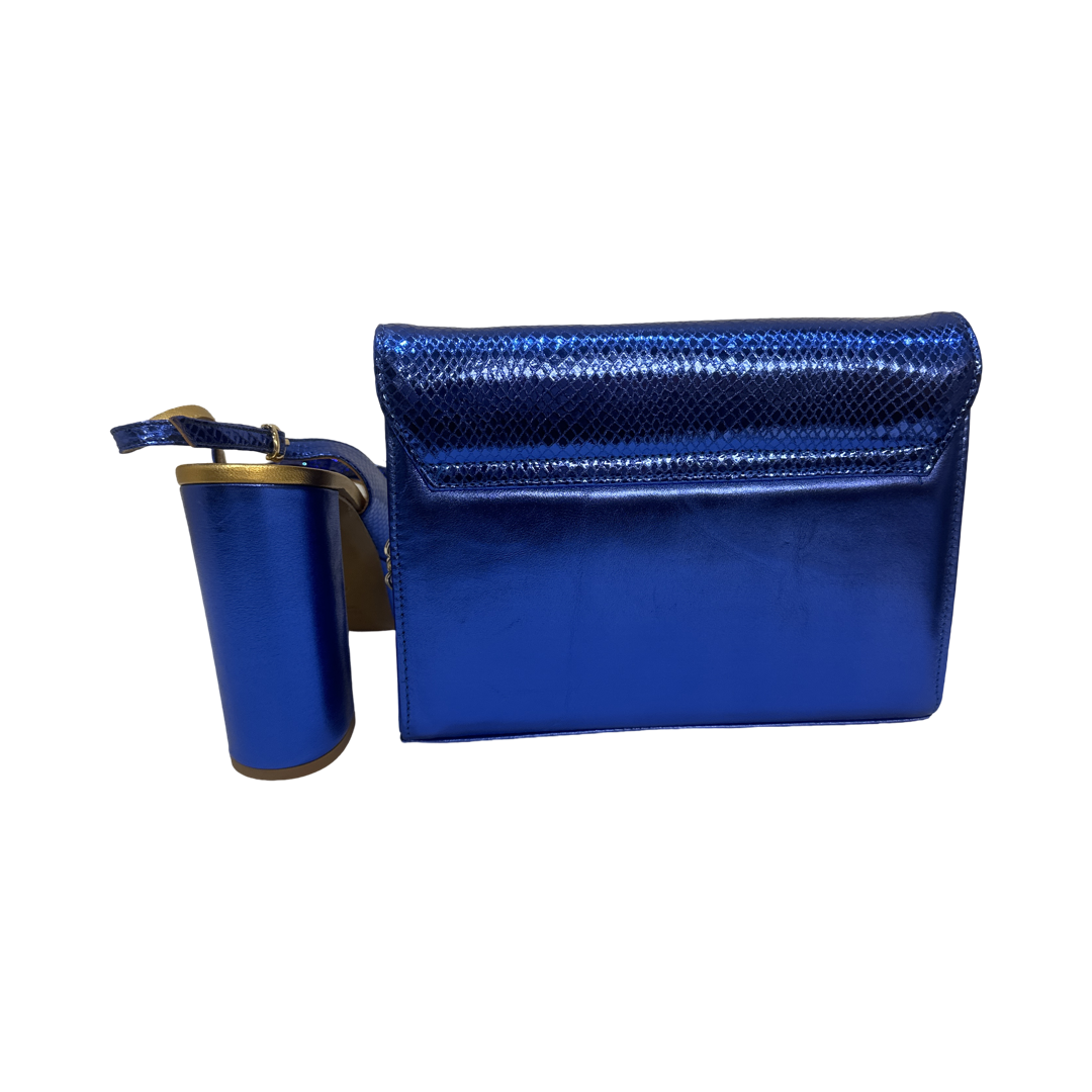 Royal Blue Shoes with Matching Bag