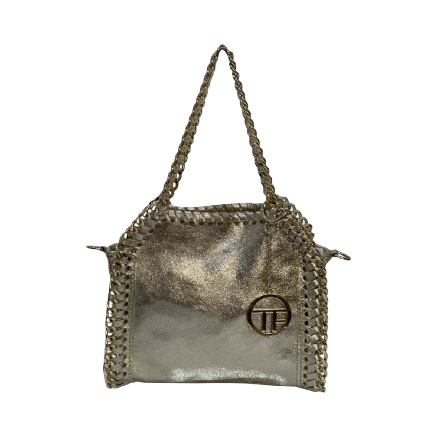 Top Handles Chain Leather Tote Bag