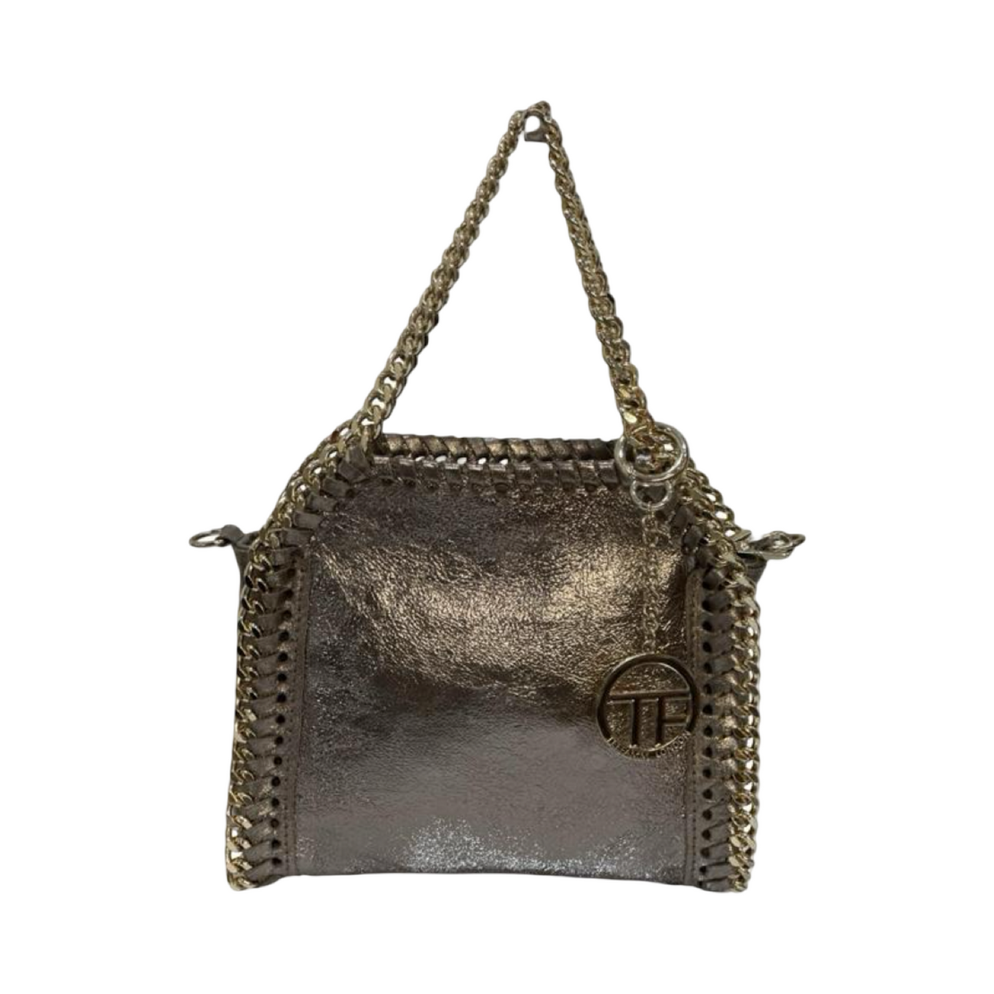 Top Handles Chain Leather Tote Bag
