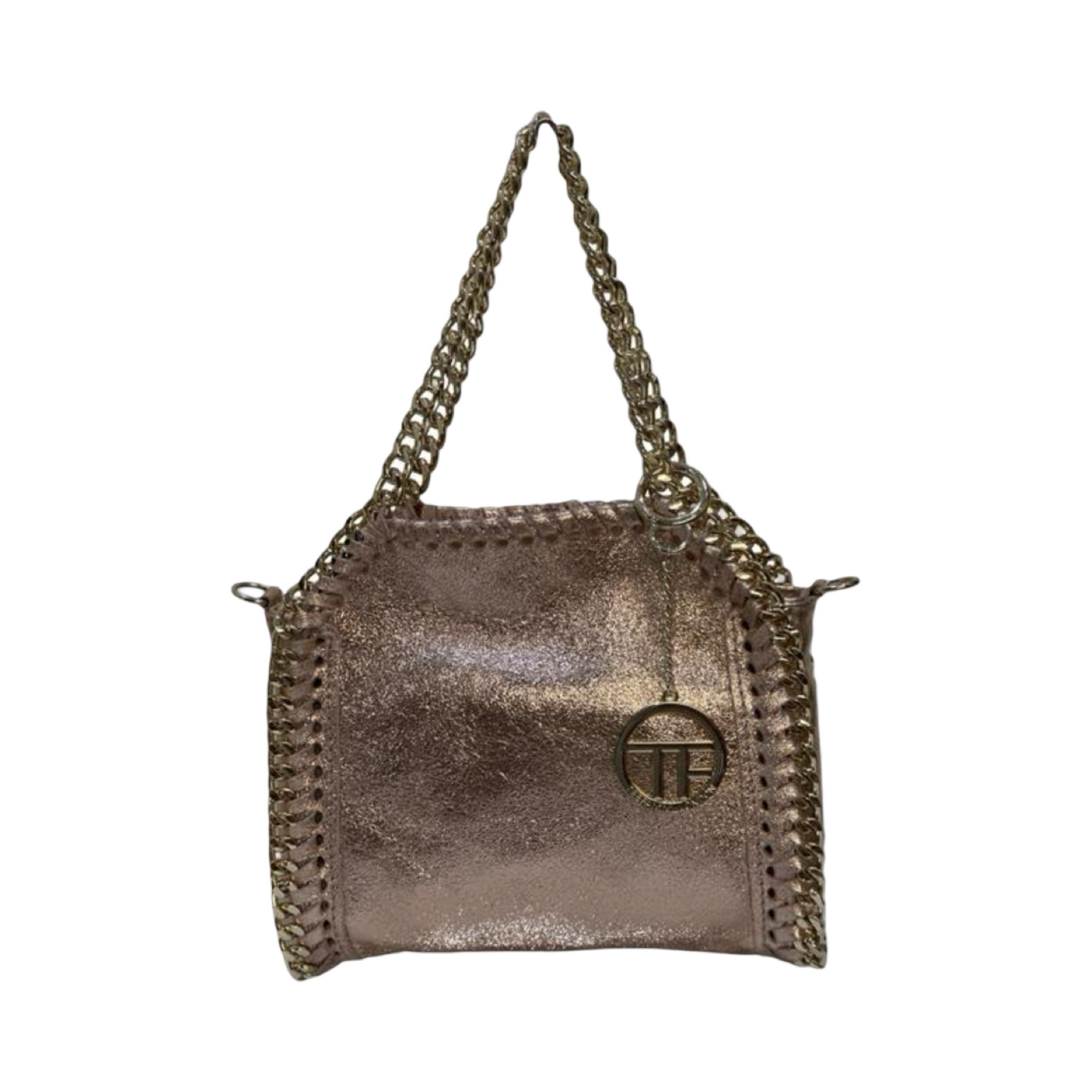 Top Handles Chain Leather Tote Bag
