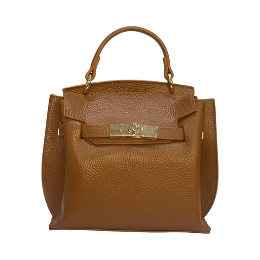Italian Small Top Handle Leather Tote Bag