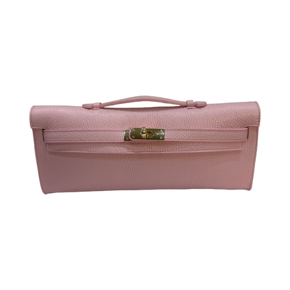 Italian Long Top Handle Leather Clutch Bag - Shoulder Bag for Women