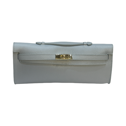 Italian Long Top Handle Leather Clutch Bag - Shoulder Bag for Women