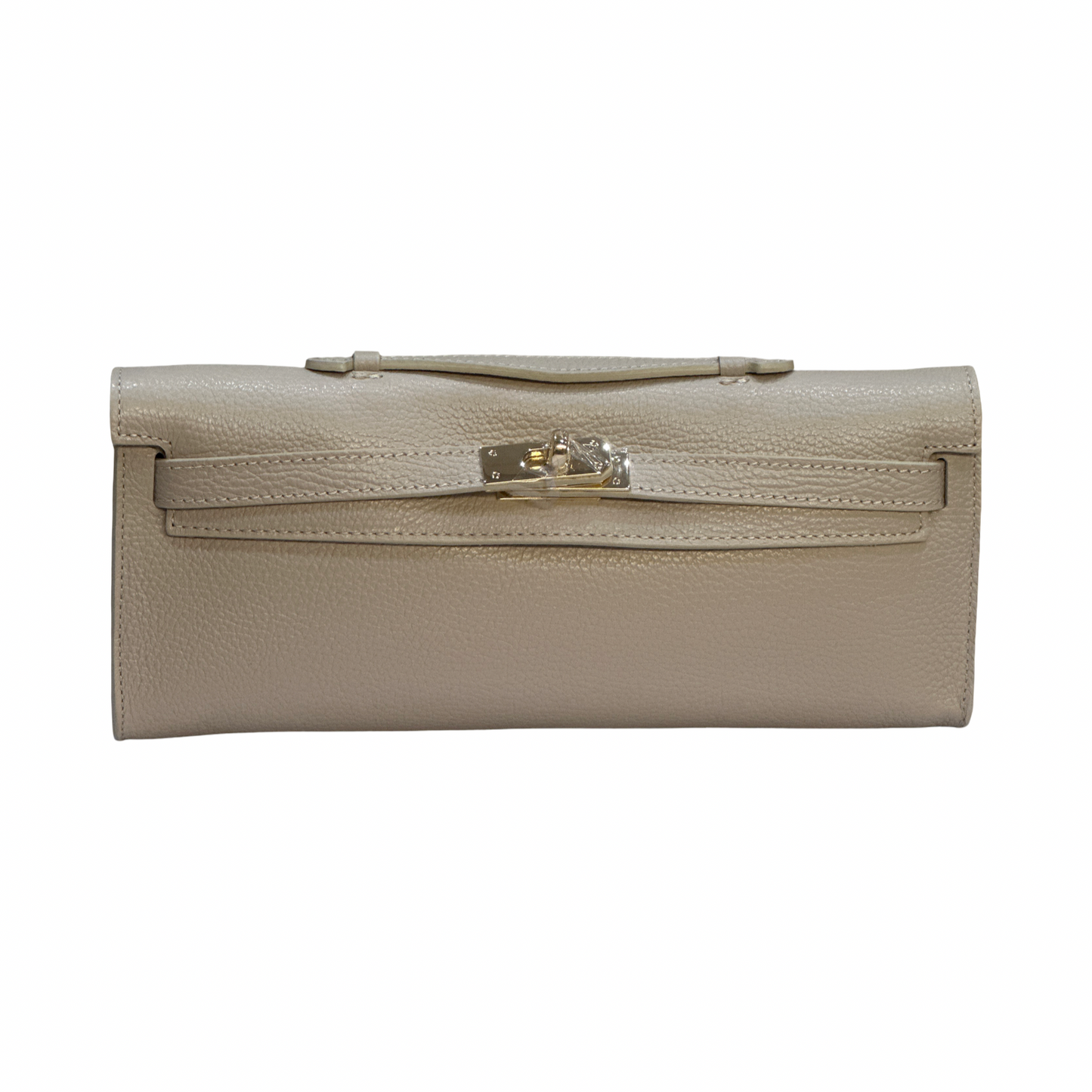 Italian Long Top Handle Leather Clutch Bag - Shoulder Bag for Women