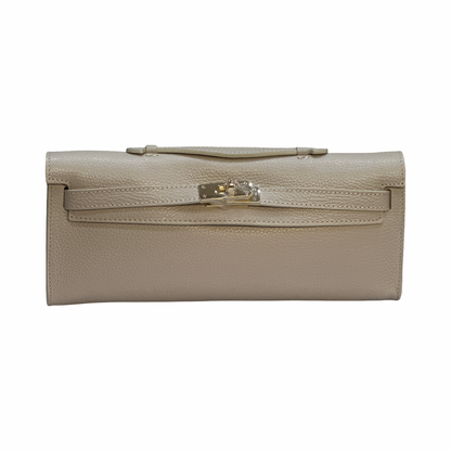 Italian Long Top Handle Leather Clutch Bag - Shoulder Bag for Women