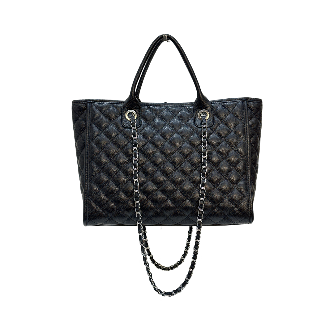 Quilted Large Leather Tote Bag