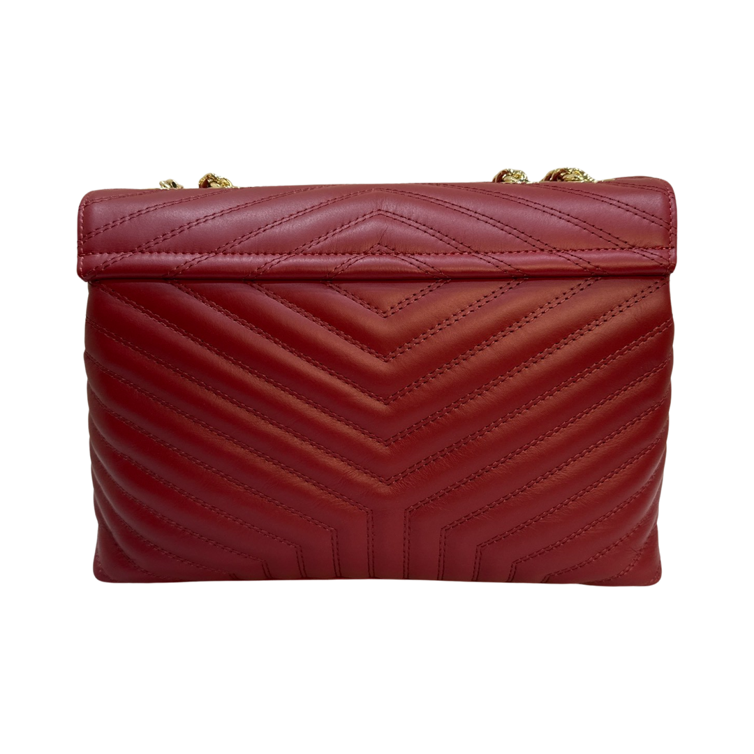 Red Large Sara Burglar Leather Crossbody Bag back