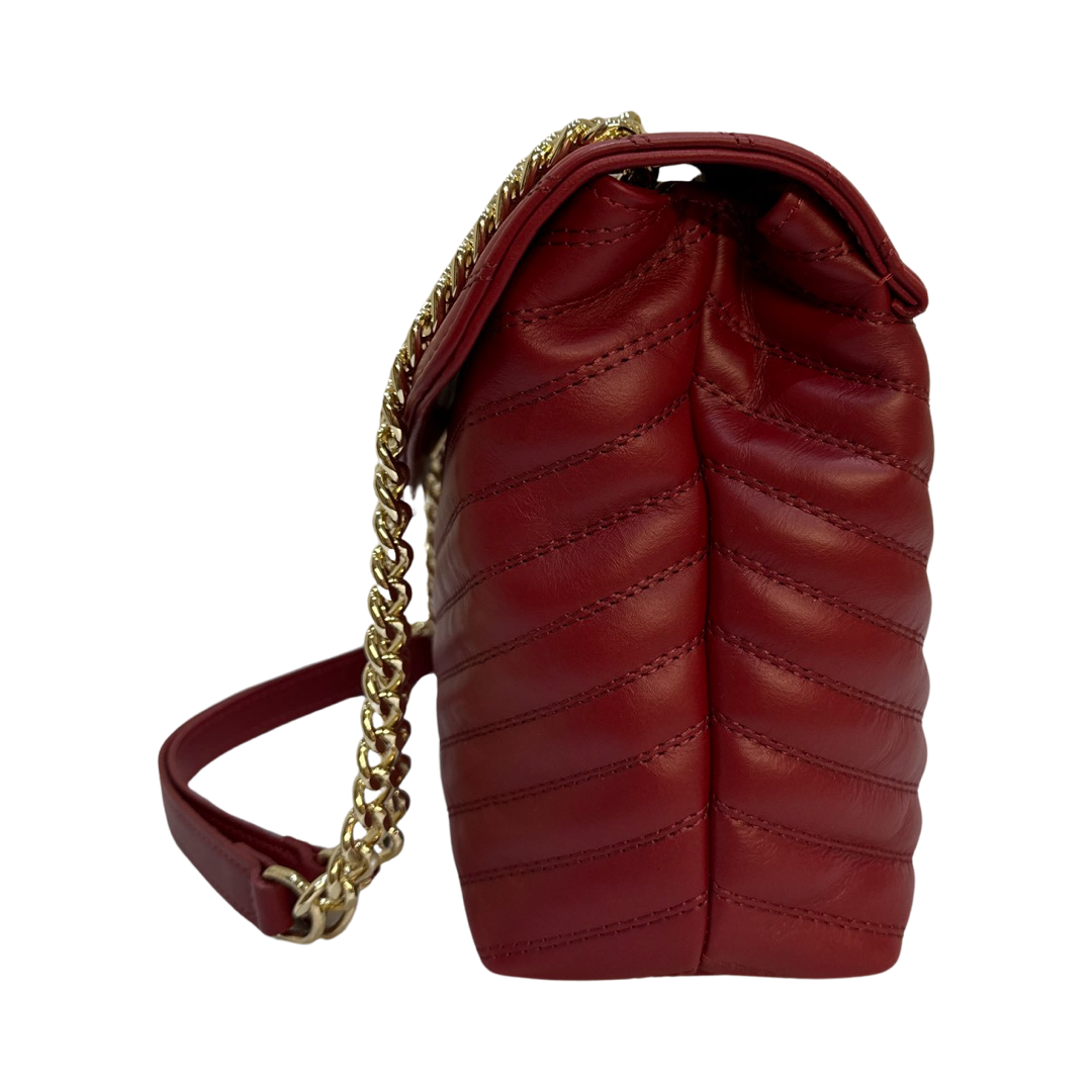 Red Large Sara Burglar Leather Crossbody Bag side