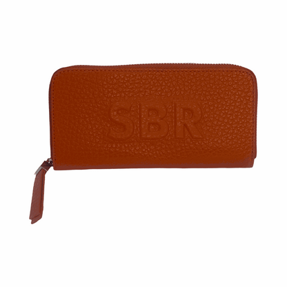 Sara Burglar Italian Leather Purse Orange Front 