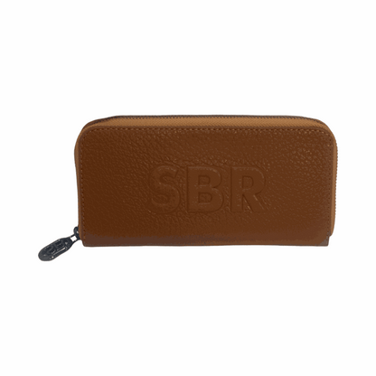Sara Burglar Italian Leather Purse Tan Front 