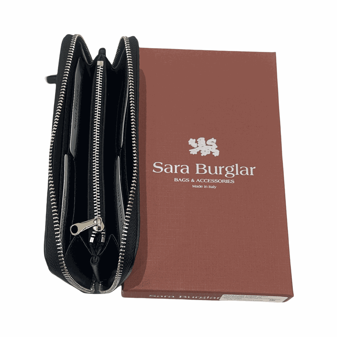 Sara Burglar Italian Leather Purse inside 