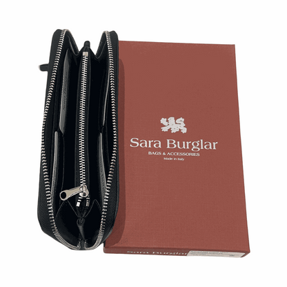Sara Burglar Italian Leather Purse inside 