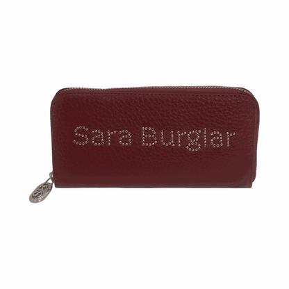 Sara Burglar Italian Leather Purse wine Front 