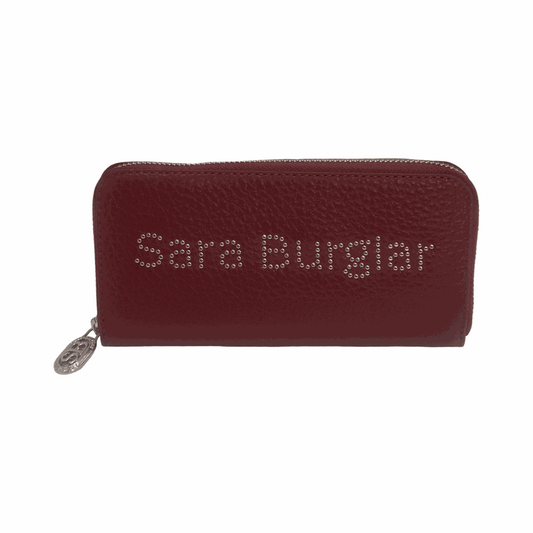 Sara Burglar Italian Leather Purse wine Front 