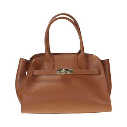 Tan genuine leather tote bag – made in Italy by Teefamm Bags London