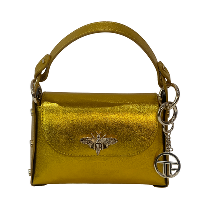 Yellow Teefamm Mini Leather Tote Bag front 