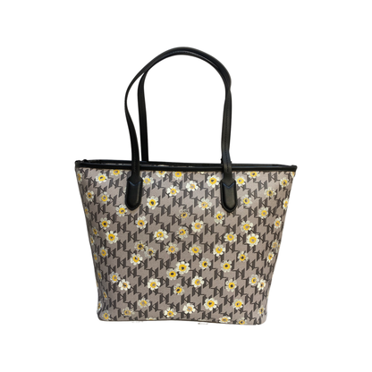 Karl Lagerfeld Monogram Floral Leather Tote Bag