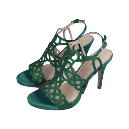 Set Green Rhinestone Shoes