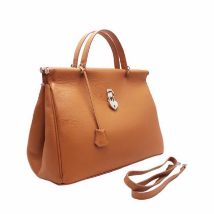 Top Handle Large Leather Tote Bag