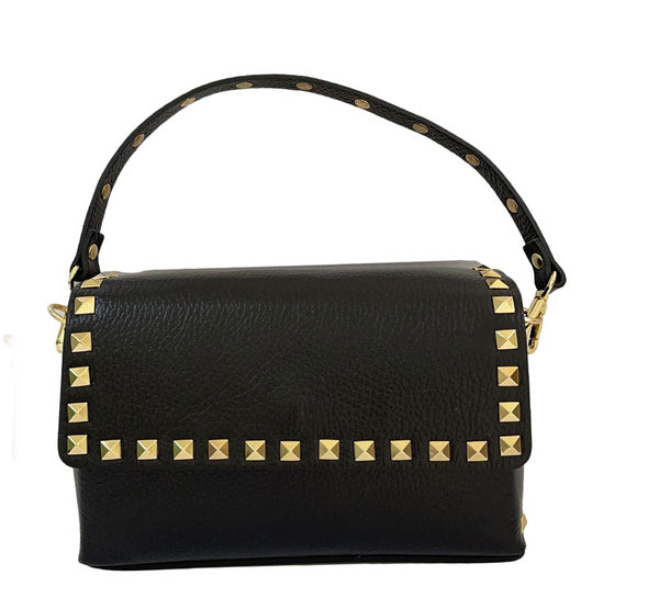 Small Studded Leather Tote Bag