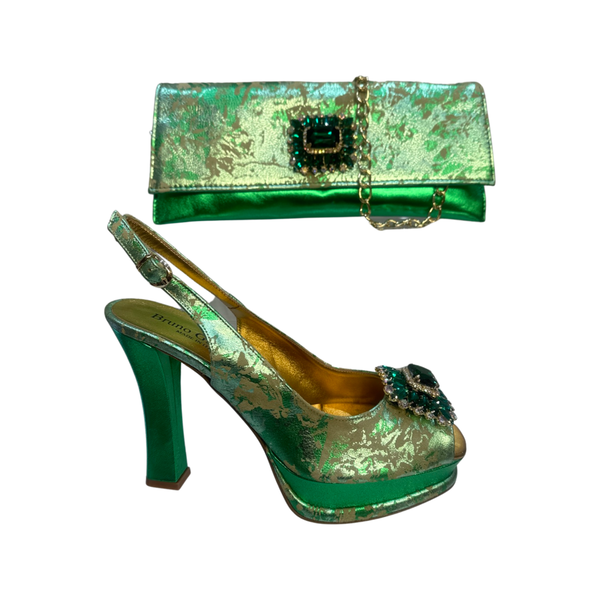 Jewel Embellished Shoes with Matching Bag