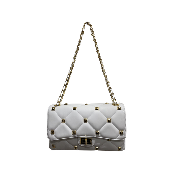 Quilted Leather Shoulder Bag with Chain