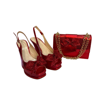 Red Shoes with Matching Bag