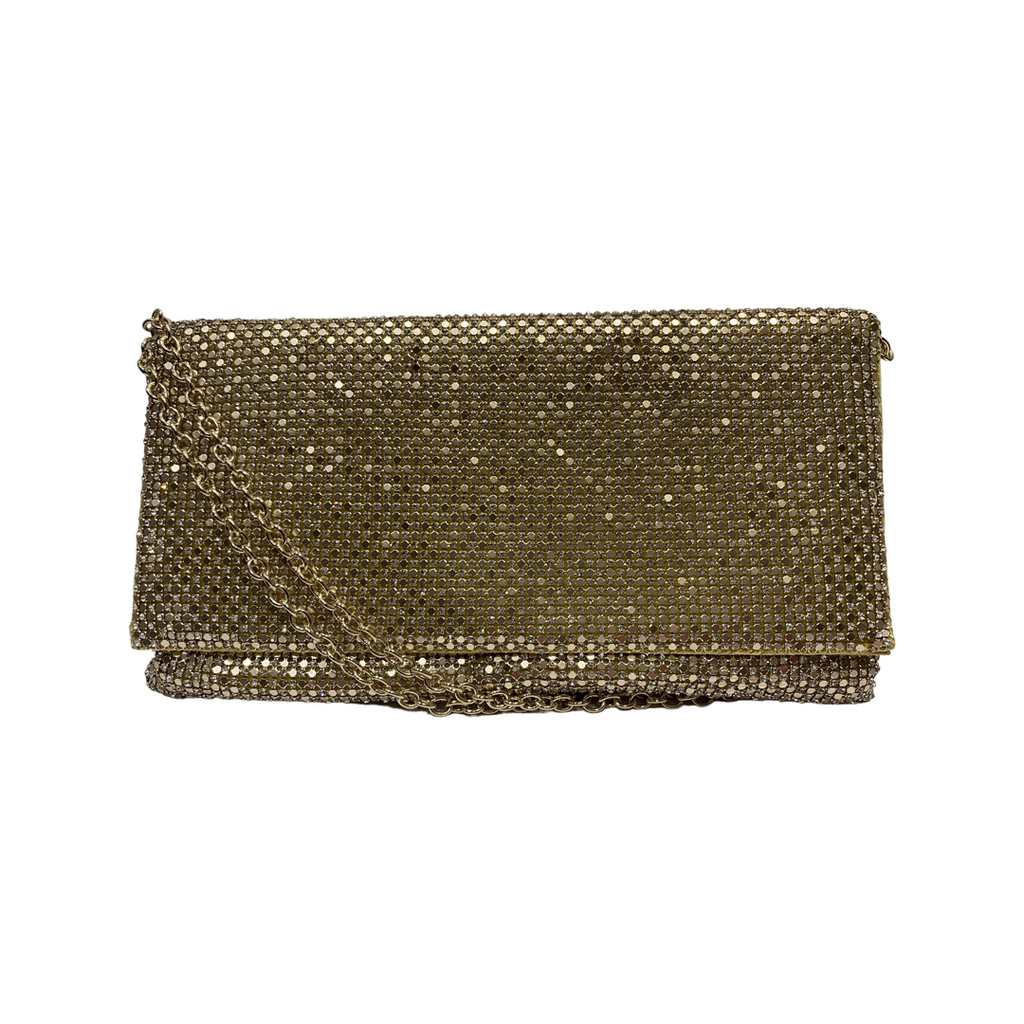 Gold on sale diamante clutch