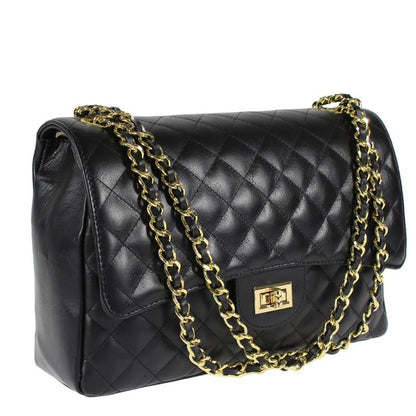 Quilted Soft Leather Oversized Shoulder Bag