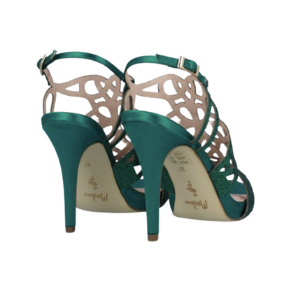 Set Green Rhinestone Shoes