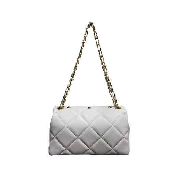 Quilted Leather Shoulder Bag with Chain