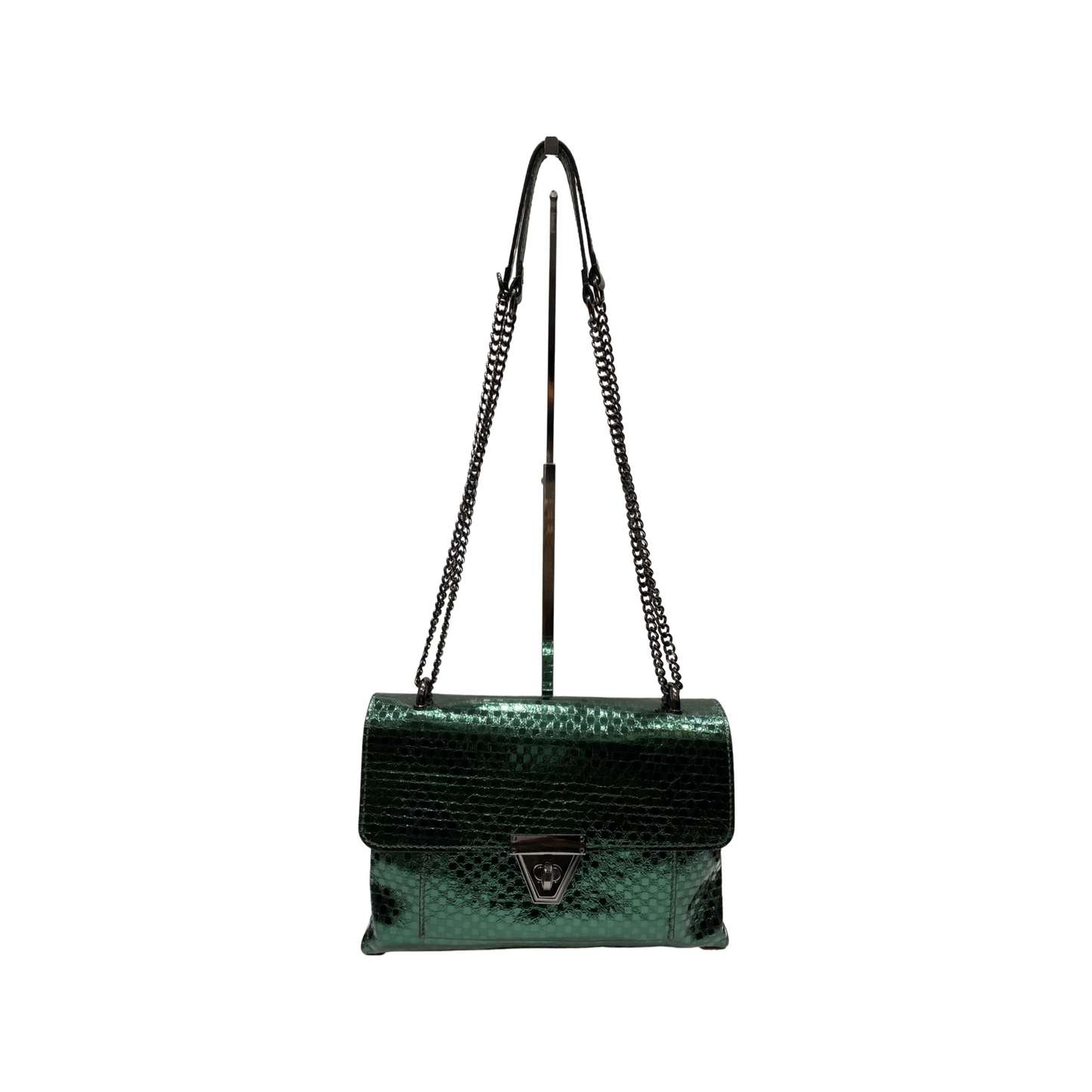 Laminated Leather Shoulder Bag