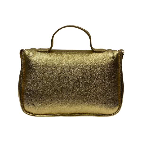 Small Top Handle Glitter Leather Bag