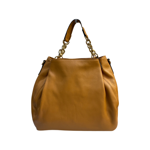 Large Chain Leather Handles Tote Bag