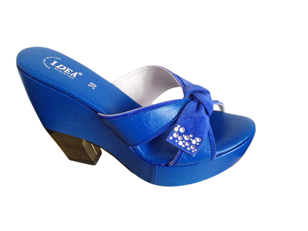 Blue wedge heel 2024 sandals