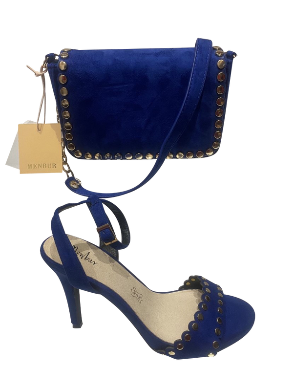 Set Blue Shoes with Matching Bag
